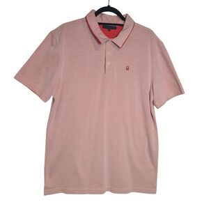 Extracurricular Mens XL Pink‎ Short Sleeve Golf Polo Shirt Red Trim Cotton Blend